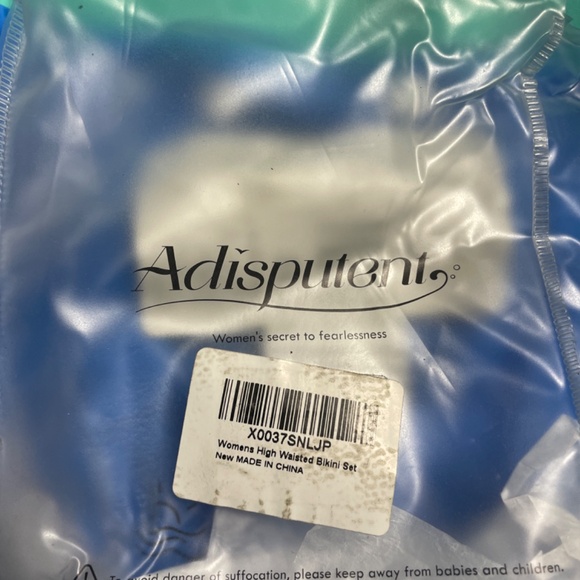 High waisted bikini-sporty block bandeau top - Picture 2 of 3